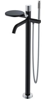 Напольный смеситель для ванны Boheme Stick 129-BCR.2 чёрный матовый/хром